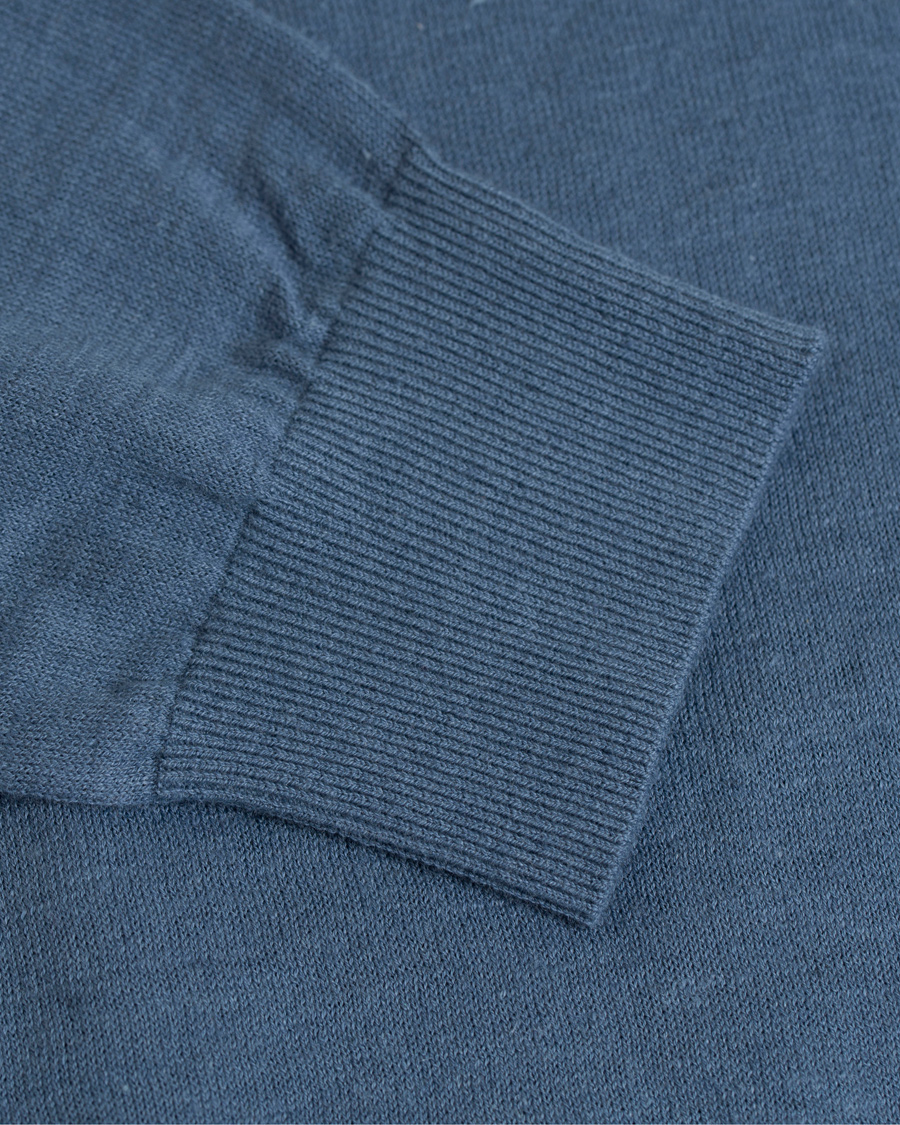 Uomini | Maglieria | Tiger of Sweden | Fender Knitted Polo Teal Blue