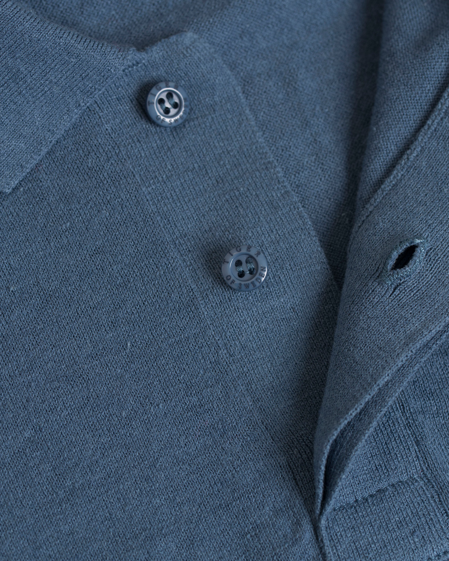 Uomini | Maglieria | Tiger of Sweden | Fender Knitted Polo Teal Blue