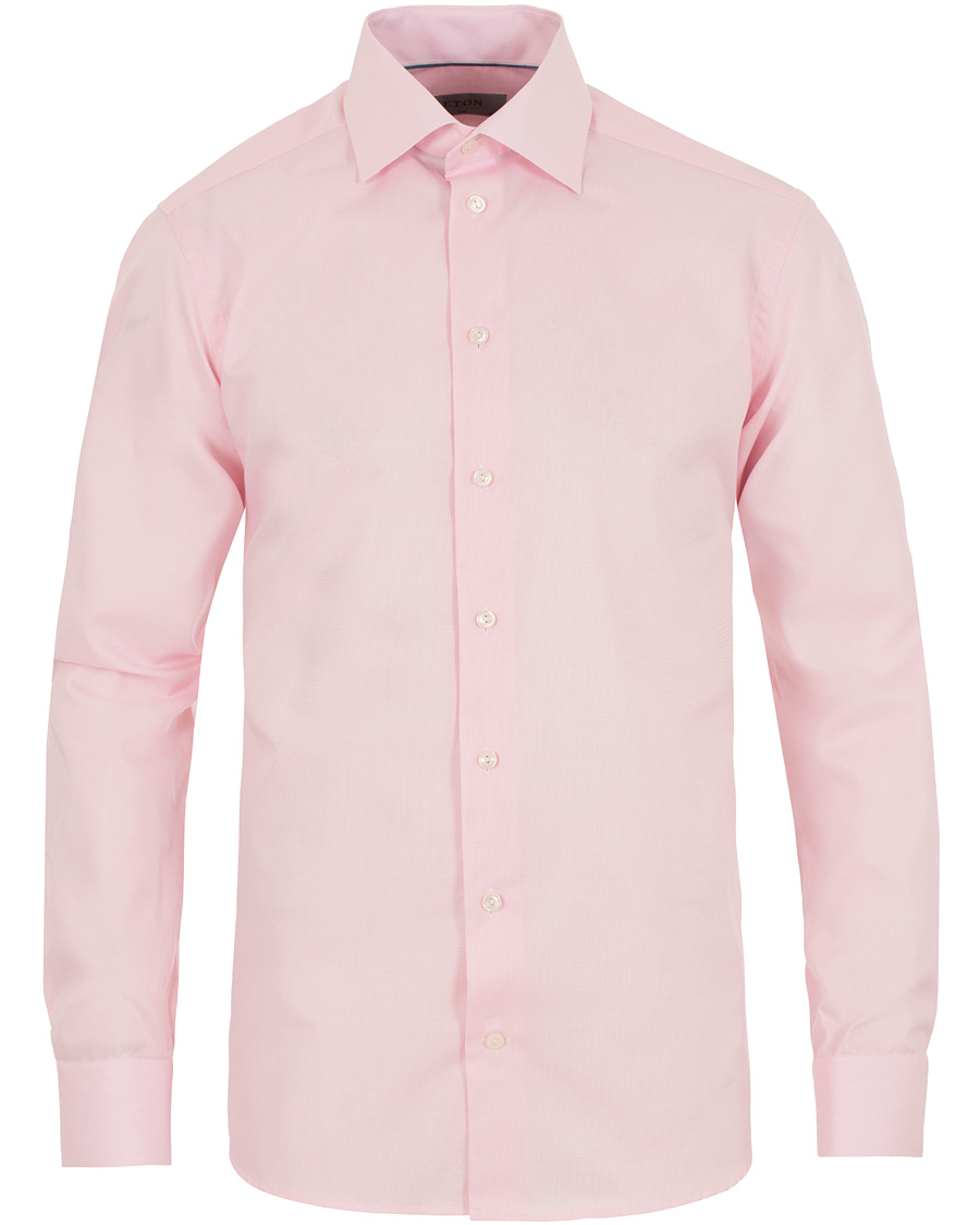 Uomini | Camicie | Eton | Slim Fit Cut Away Micro Print Shirt Pink/Red