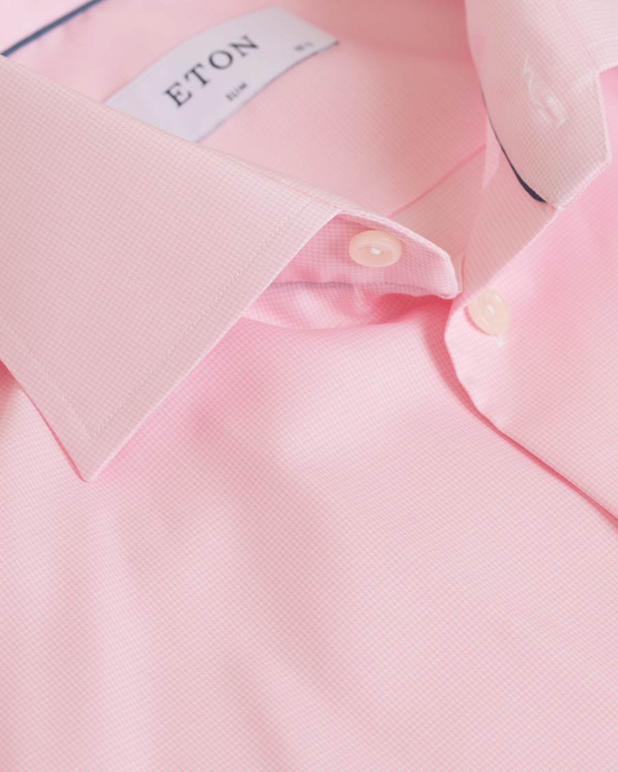 Uomini | Camicie | Eton | Slim Fit Cut Away Micro Print Shirt Pink/Red