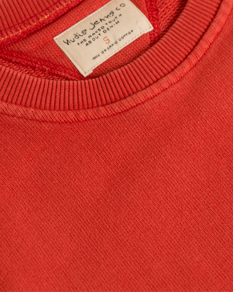 Uomini | Maglieria | Nudie Jeans | Sven Rugged Knitted Crew Neck Blood Red