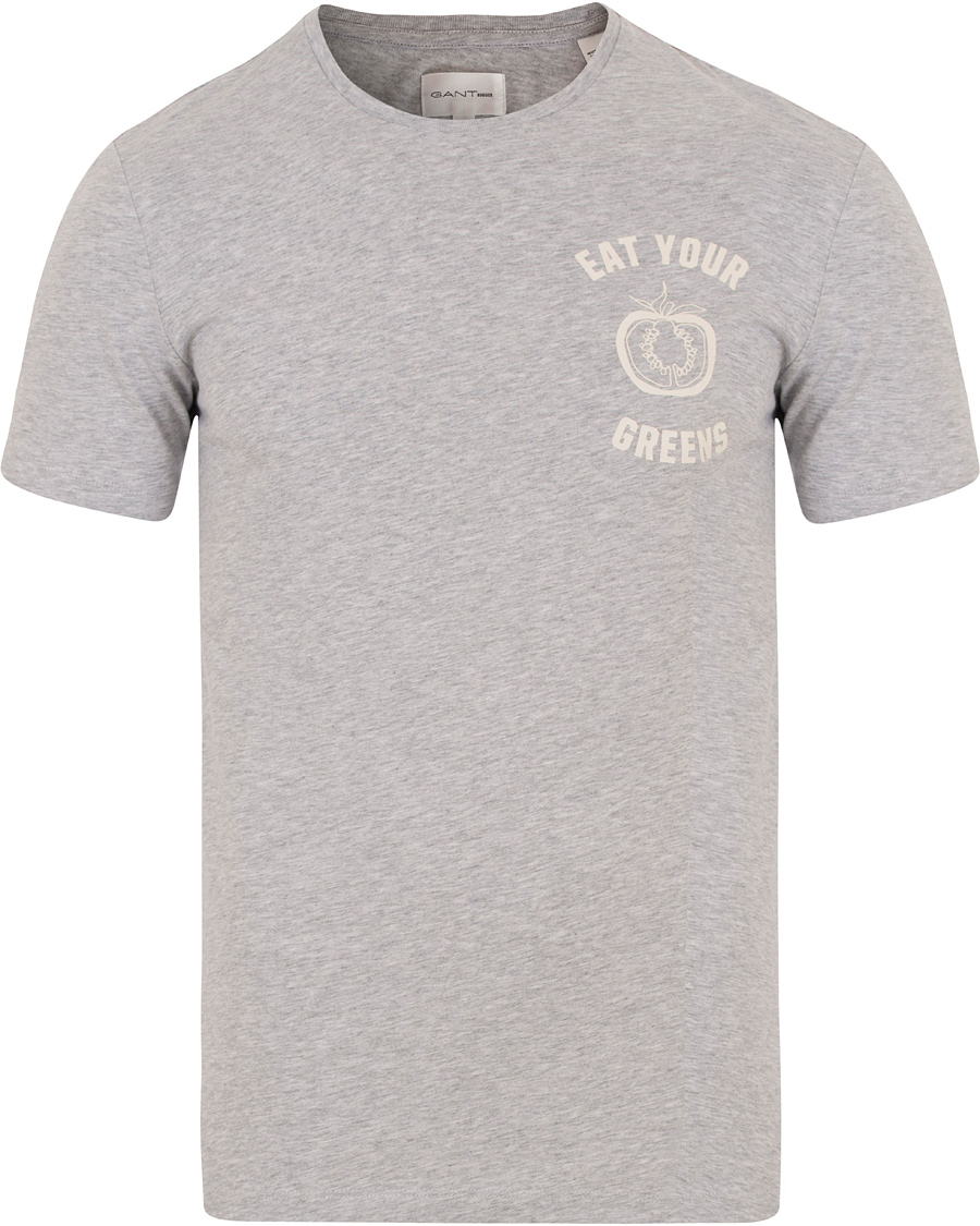 Uomini | T-shirt | GANT Rugger | Eat Your Green Tee Grey