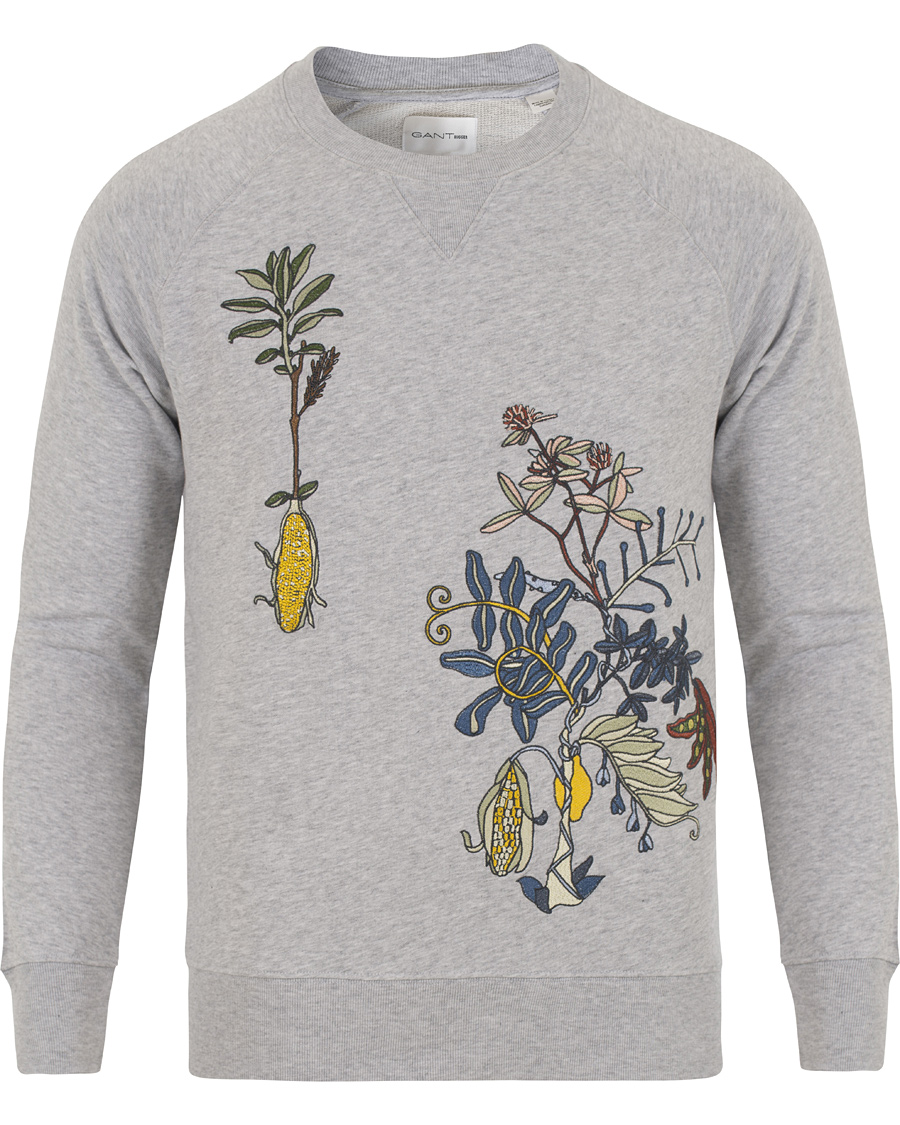 Uomini | Maglieria | GANT Rugger | The Embroidery Crew Sweatshirt Grey