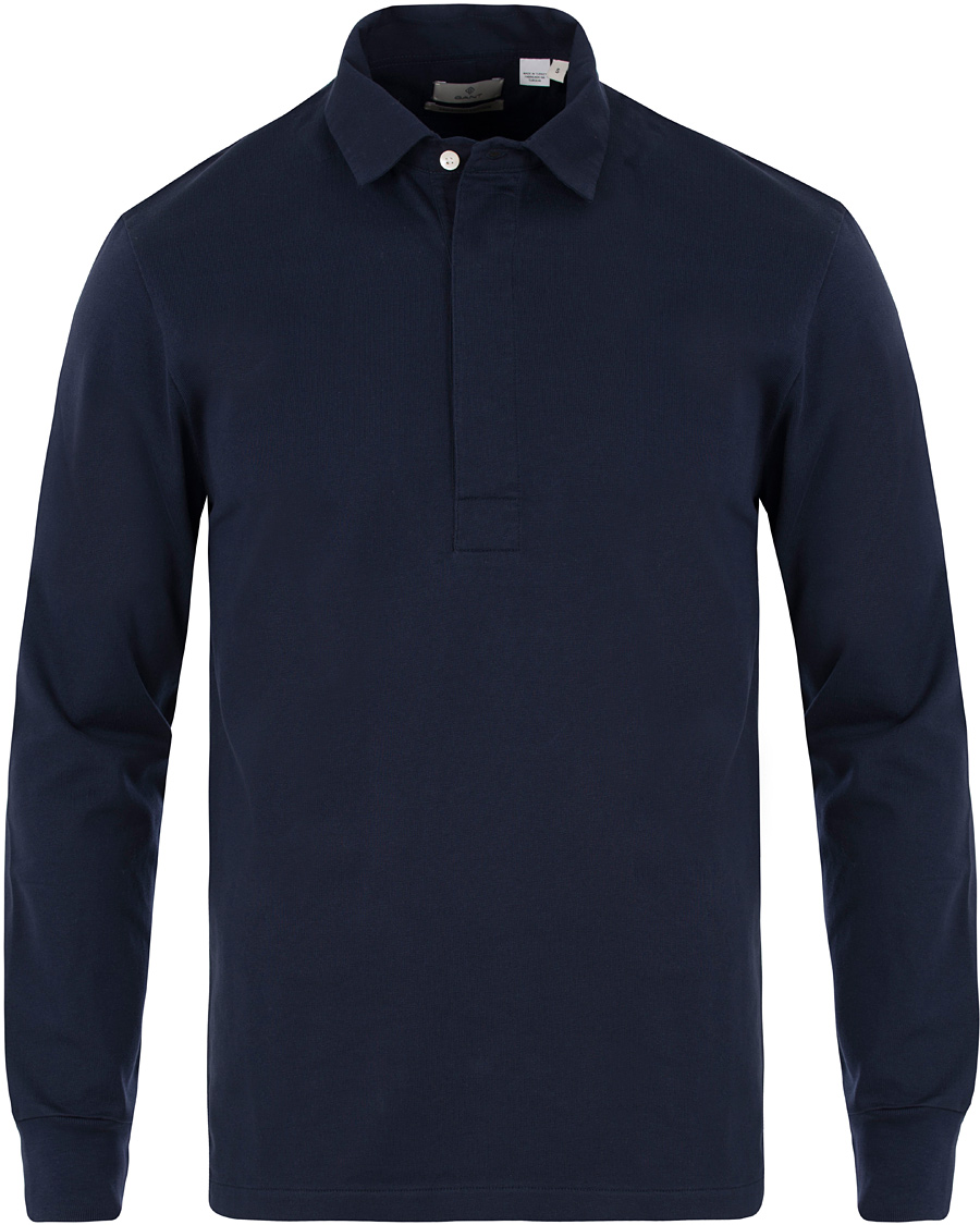 Uomini | Maglieria | GANT Diamond G | Mercerized Rugby Top Marine
