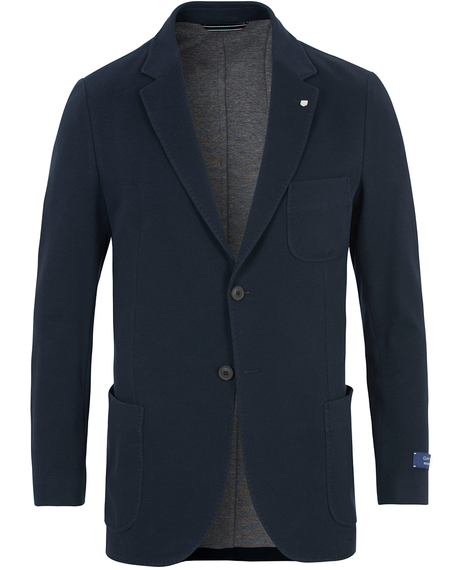 Uomini | Blazers | Gant | Weekender Fit Cotton Pique Blazer Navy