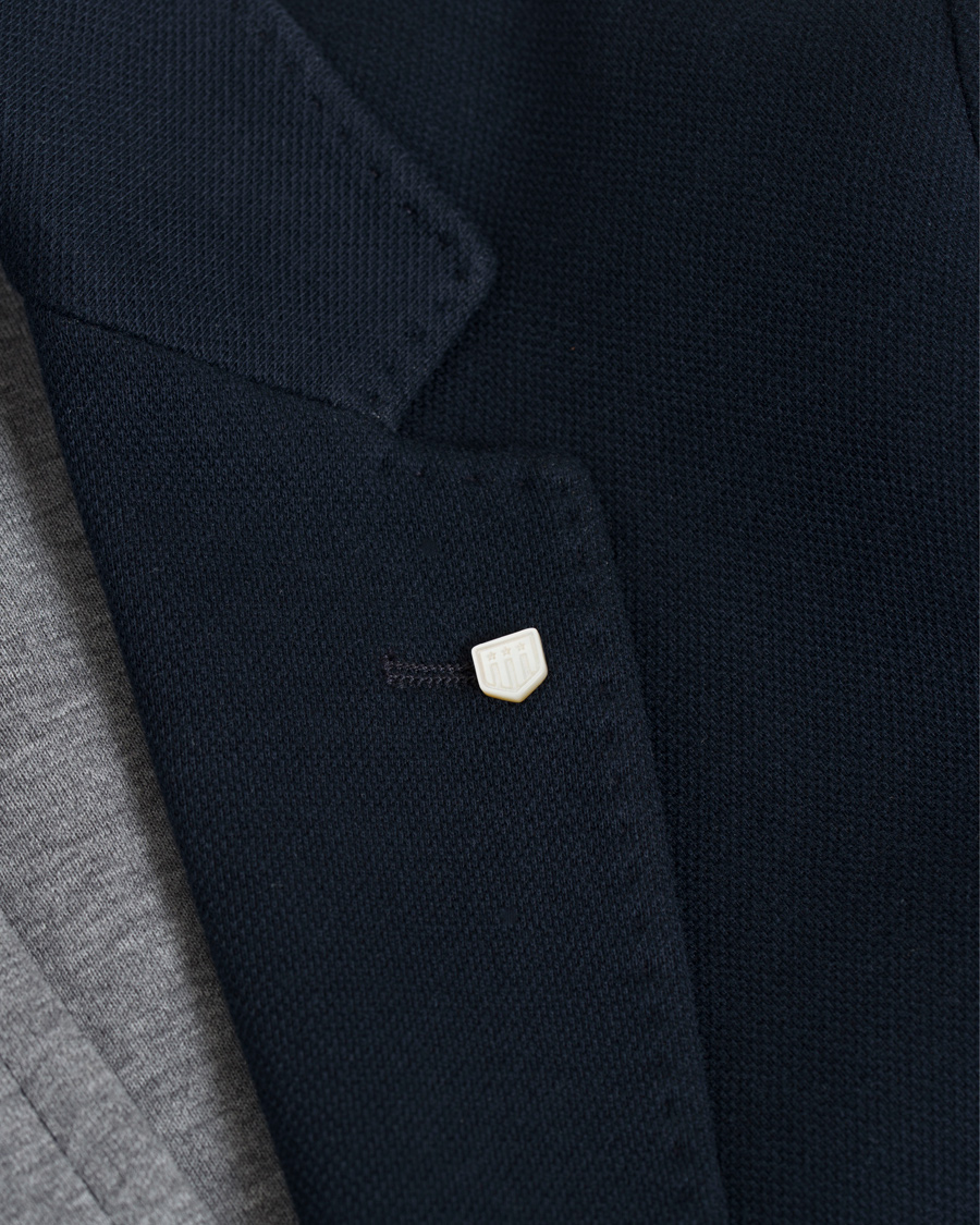 Uomini | Blazers | Gant | Weekender Fit Cotton Pique Blazer Navy