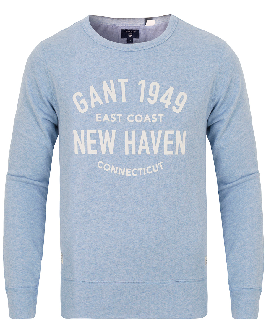Uomini | Maglieria | GANT | New Haven Sweatshirt Frost Blue Melange