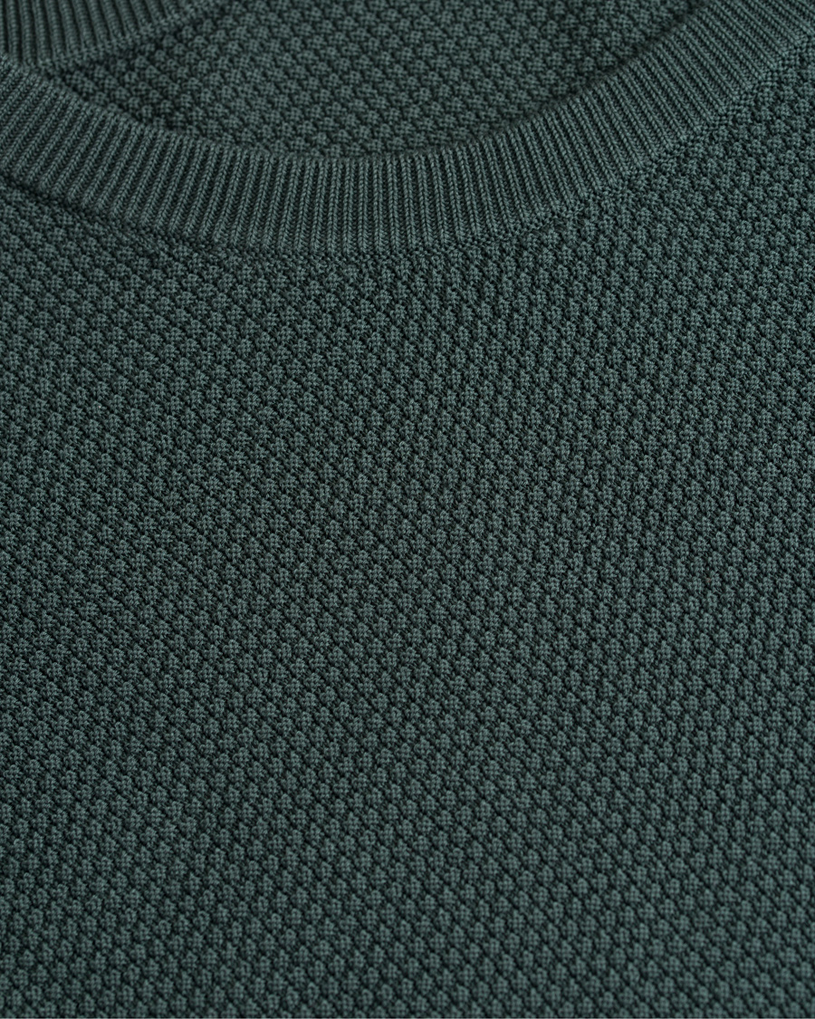 Uomini | Maglieria | Tiger of Sweden | Matias Waffle Crew Neck Nobel Green