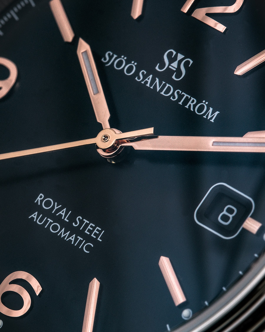 Uomini | Sjöö Sandström Royal Steel Classic 41mm Black and Black Alligator | Sjöö Sandström | Royal Steel Classic 41mm Black and Black Alligator
