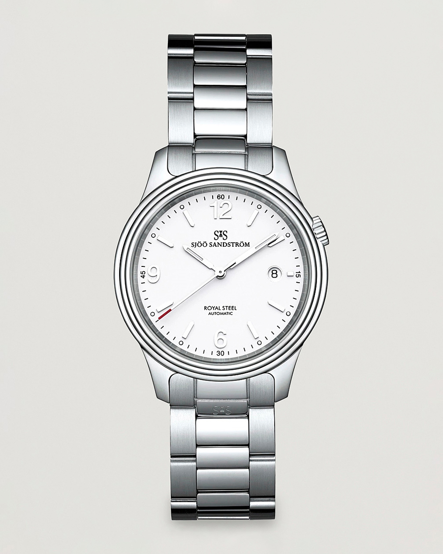 Uomini | Sjöö Sandström Royal Steel Classic 41mm White and Steel | Sjöö Sandström | Royal Steel Classic 41mm White and Steel
