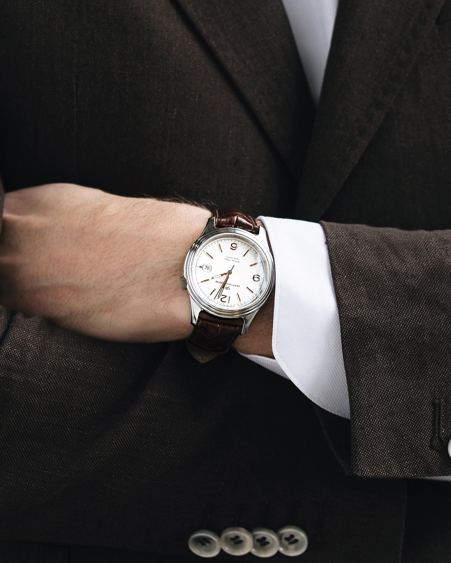 Uomini | Sjöö Sandström Royal Steel Classic 41mm Ivory and Brown Alligator | Sjöö Sandström | Royal Steel Classic 41mm Ivory and Brown Alligator