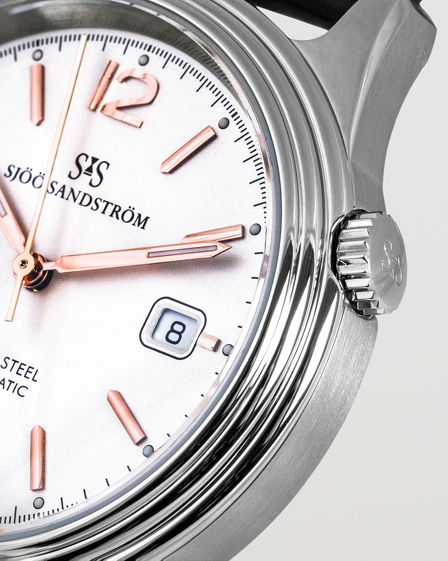 Uomini | Sjöö Sandström Royal Steel Classic 41mm Ivory and Brown Alligator | Sjöö Sandström | Royal Steel Classic 41mm Ivory and Brown Alligator