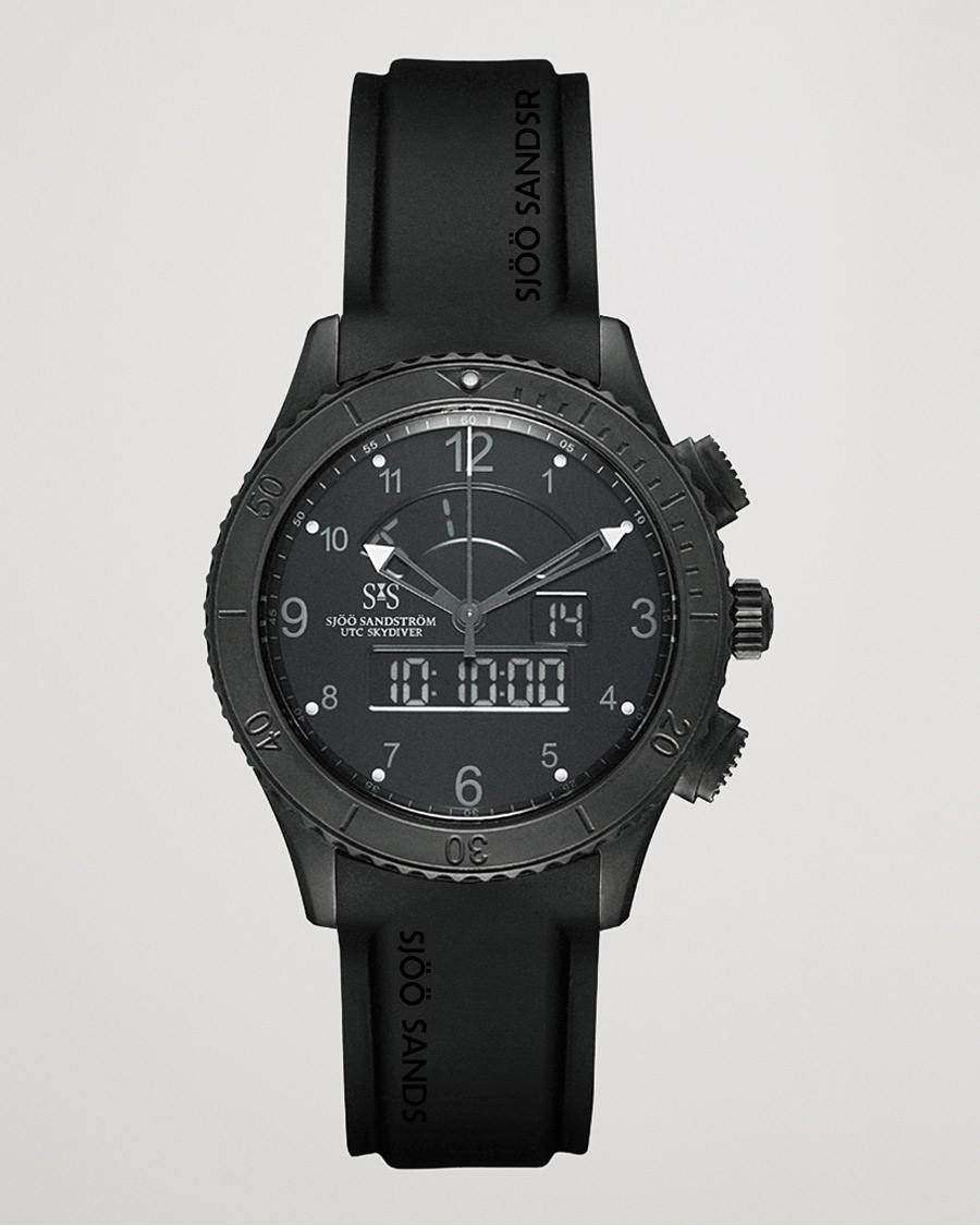 Uomini | Sjöö Sandström UTC Skydiver 44,2mm Black Night and Black Rubber | Sjöö Sandström | UTC Skydiver 44,2mm Black Night and Black Rubber