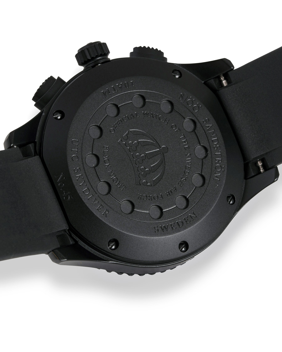 Uomini | Sjöö Sandström UTC Skydiver 44,2mm Black Night and Black Rubber | Sjöö Sandström | UTC Skydiver 44,2mm Black Night and Black Rubber