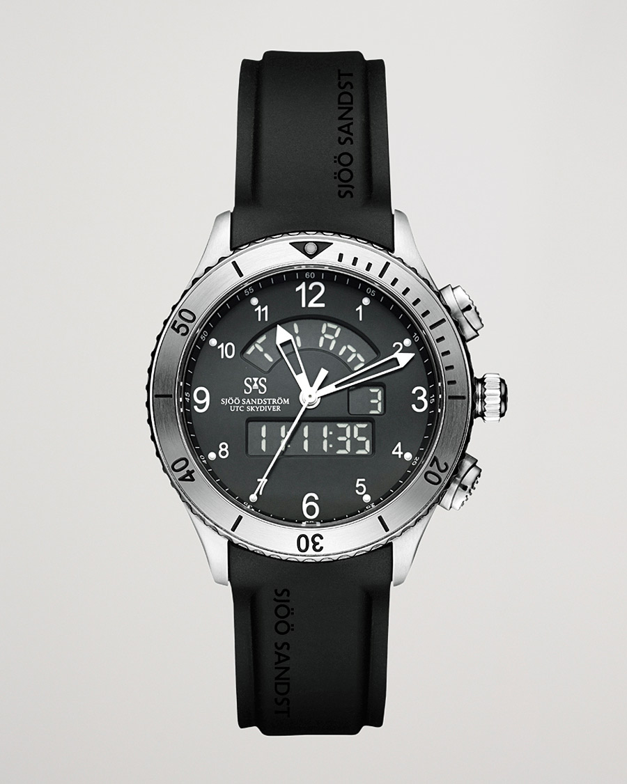 Uomini | Sjöö Sandström UTC Skydiver 44,2mm Black and Black Rubber | Sjöö Sandström | UTC Skydiver 44,2mm Black and Black Rubber