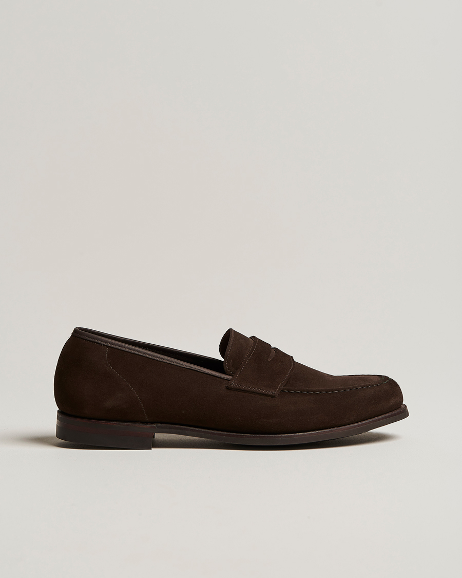 Uomini | Mocassini | Crockett & Jones | Harvard City Sole Dark Brown Suede