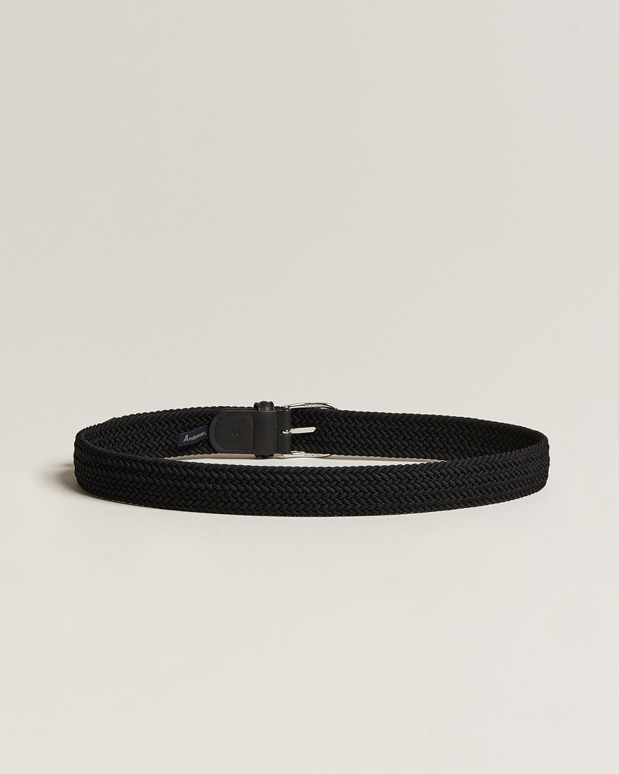 Uomini | Cinture | Anderson's | Stretch Woven 3,5 cm Belt Black