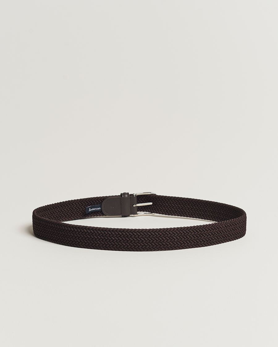 Uomini | Cinture | Anderson's | Stretch Woven 3,5 cm Belt Brown