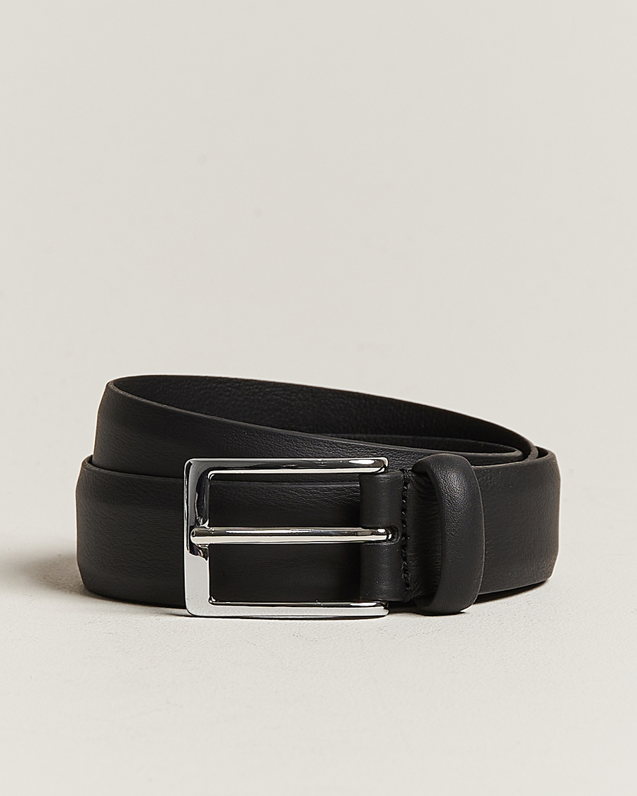 Uomini | Cinture | Anderson's | Double Nappa Calf 3 cm Belt Black