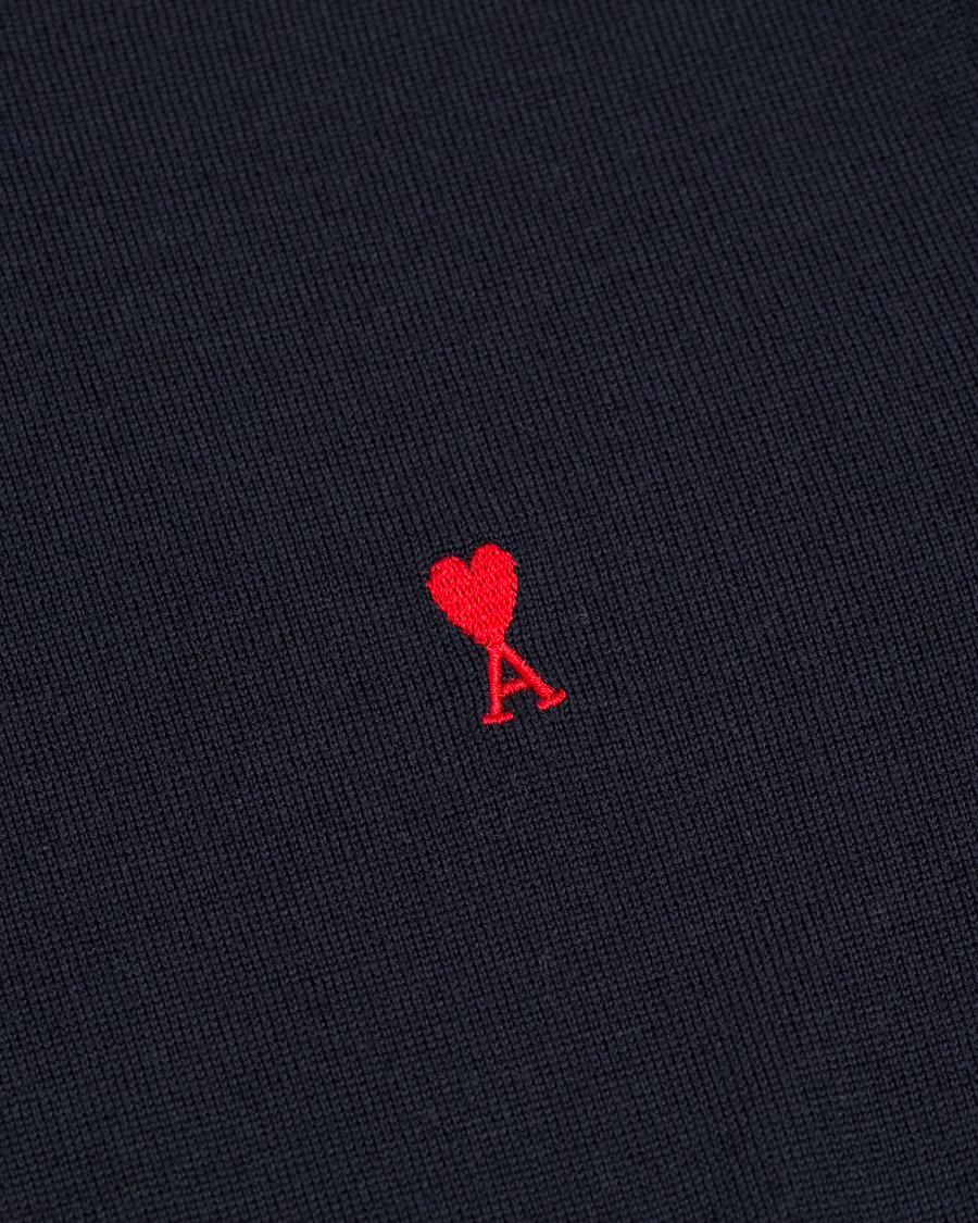 Uomini | Maglieria | AMI | Crew Neck Logo Sweater Navy