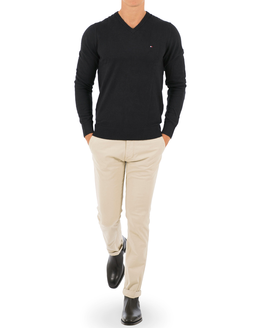 Uomini | Maglieria | Tommy Hilfiger | Pima Cotton/Cashmere V-Neck Pullover Flag Black