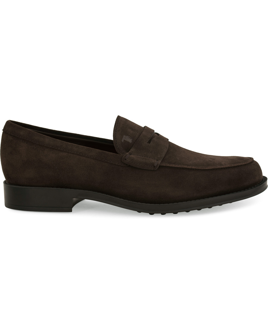 Uomini | Tod's Mocassino Penny Loafers Dark Brown Suede | Tod's | Mocassino Penny Loafers Dark Brown Suede