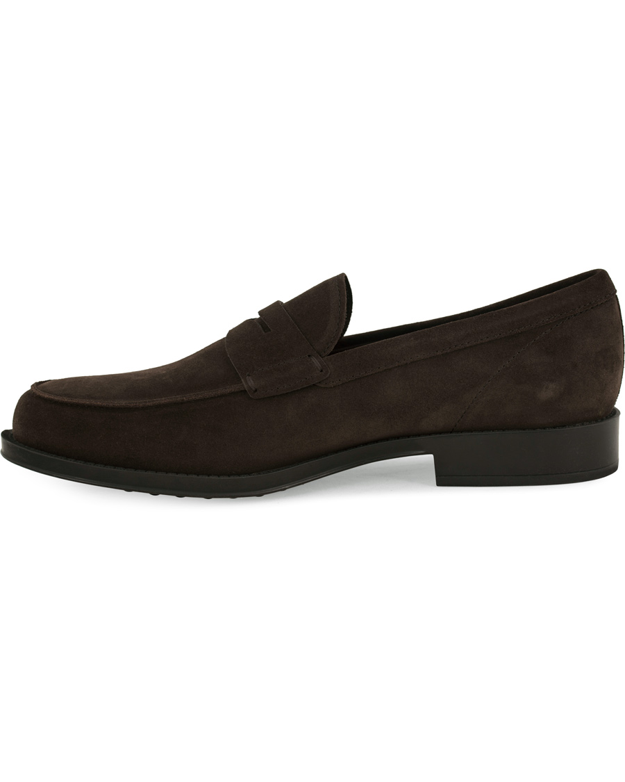 Uomini | Tod's Mocassino Penny Loafers Dark Brown Suede | Tod's | Mocassino Penny Loafers Dark Brown Suede