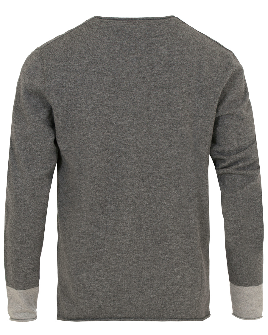 Uomini | Maglieria | Filippa K | Cotton/Merino Roll Edge Sweater Grey Melange