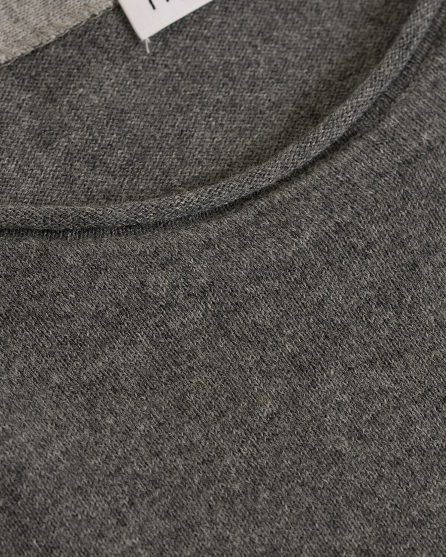 Uomini | Maglieria | Filippa K | Cotton/Merino Roll Edge Sweater Grey Melange