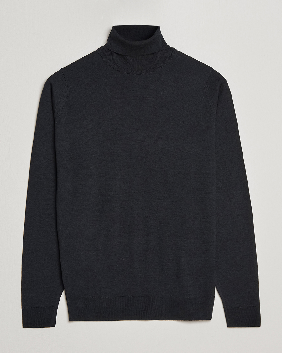 Uomini | Maglieria | John Smedley | Cherwell Extra Fine Merino Rollneck Black