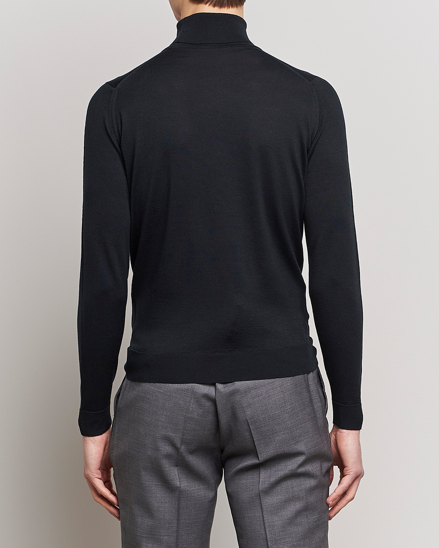Uomini | Maglieria | John Smedley | Cherwell Extra Fine Merino Rollneck Black
