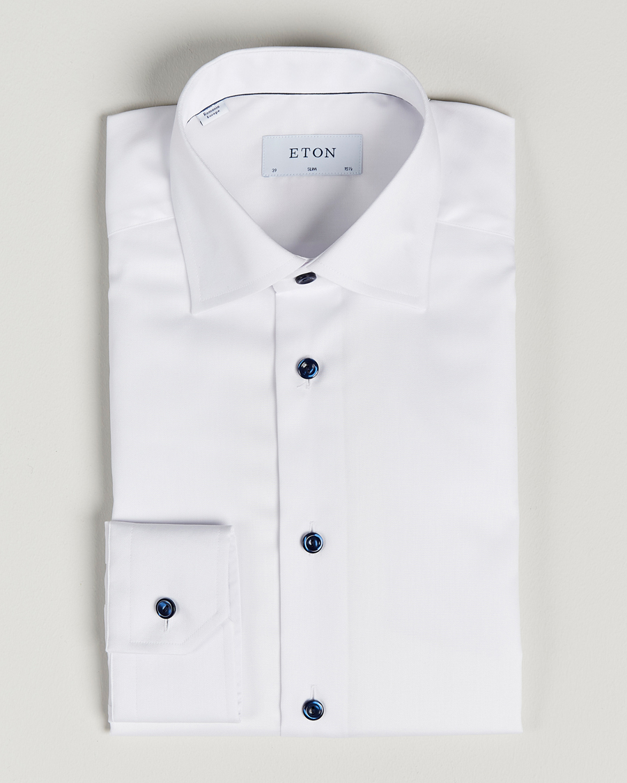 Uomini | Camicie | Eton | Slim Fit Signature Twill Shirt White