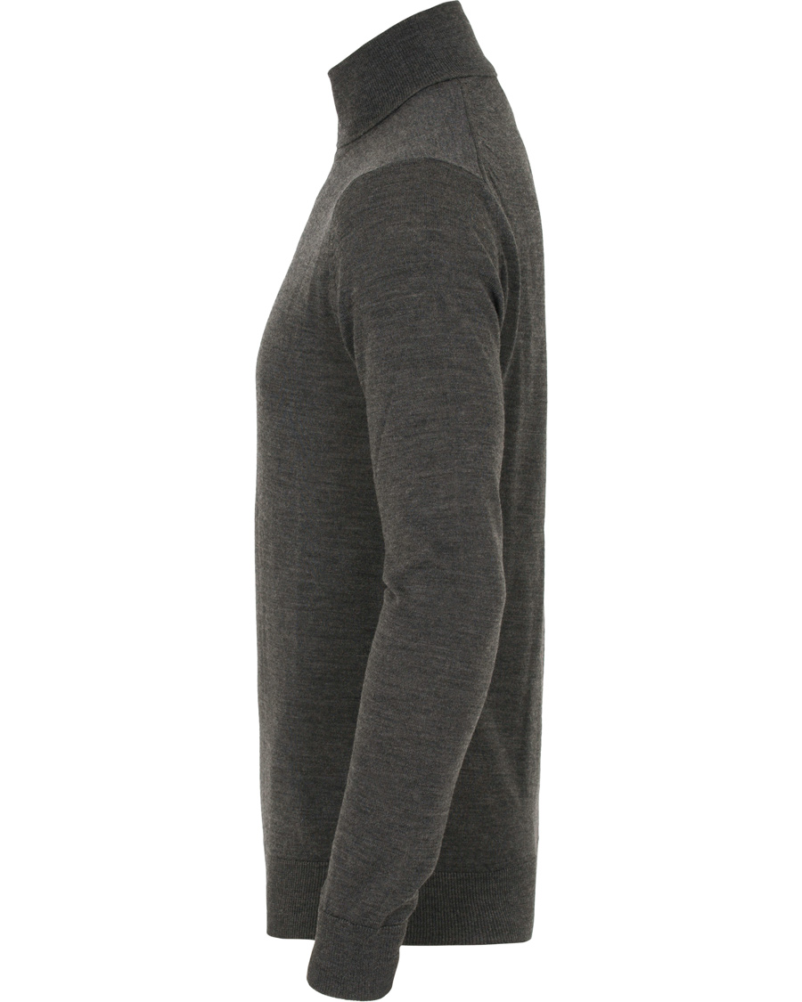 Uomini | Maglieria | Tiger of Sweden | Visavi Extra Fine Merino Polo Dark Grey