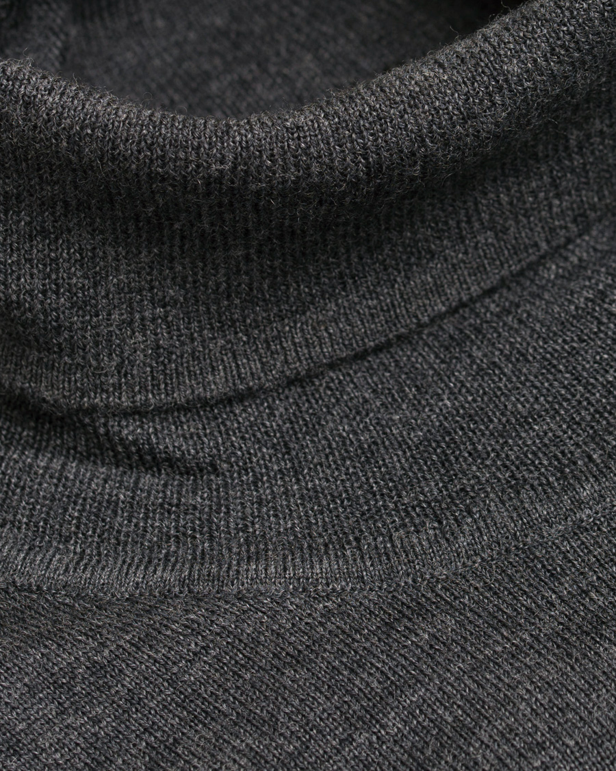 Uomini | Maglieria | Tiger of Sweden | Visavi Extra Fine Merino Polo Dark Grey