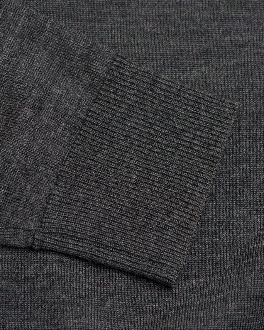 Uomini | Maglieria | Tiger of Sweden | Visavi Extra Fine Merino Polo Dark Grey