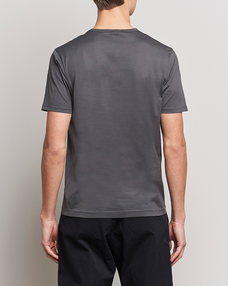 Uomini | T-shirt | Sunspel | Crew Neck Q82 Cotton T-Shirt Charcoal