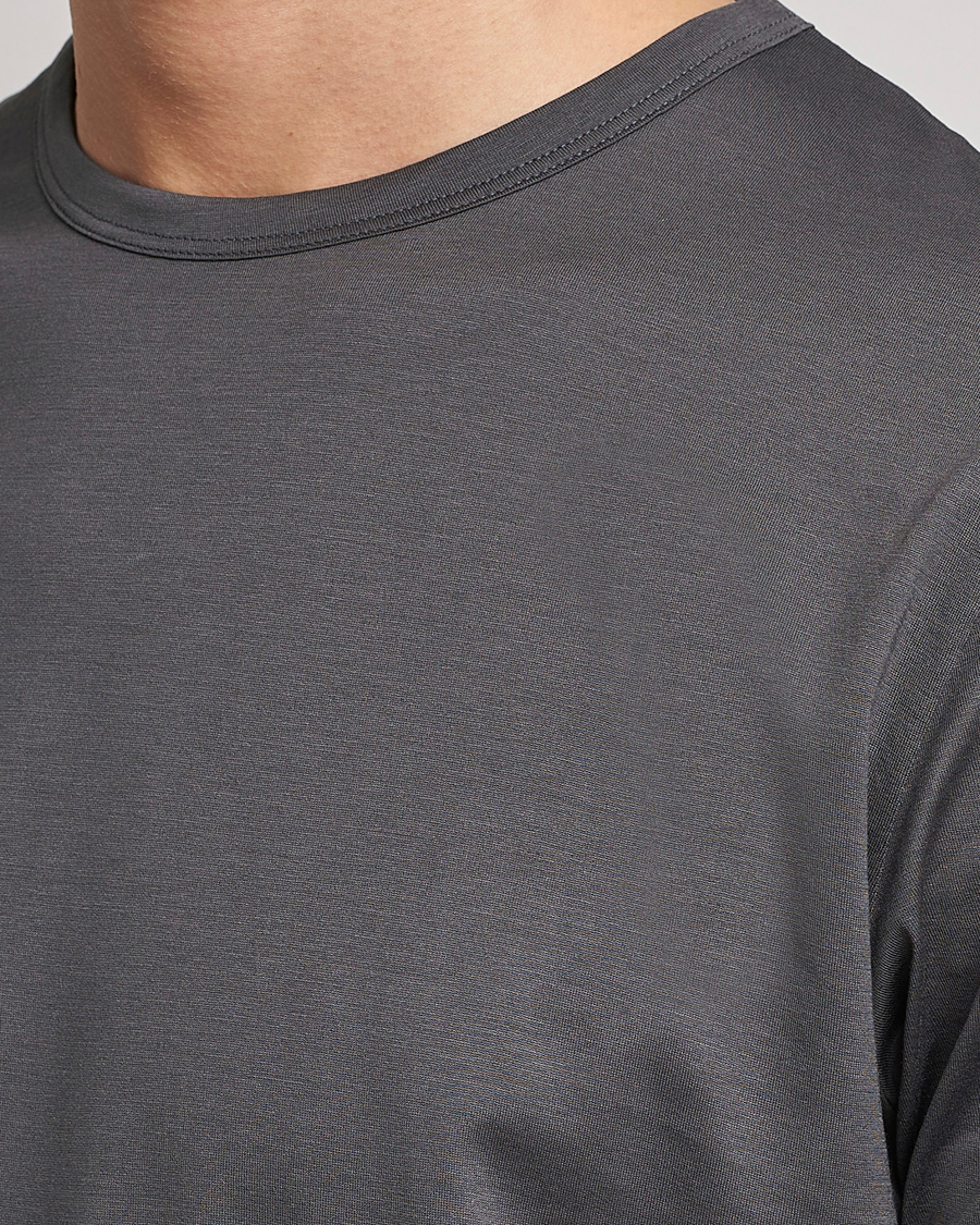 Uomini | T-shirt | Sunspel | Crew Neck Q82 Cotton T-Shirt Charcoal