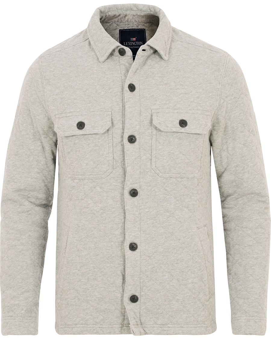 Uomini | Giacche | Lexington | Bruce Quilted Jersey Shirt Jacket Heather Grey Melange