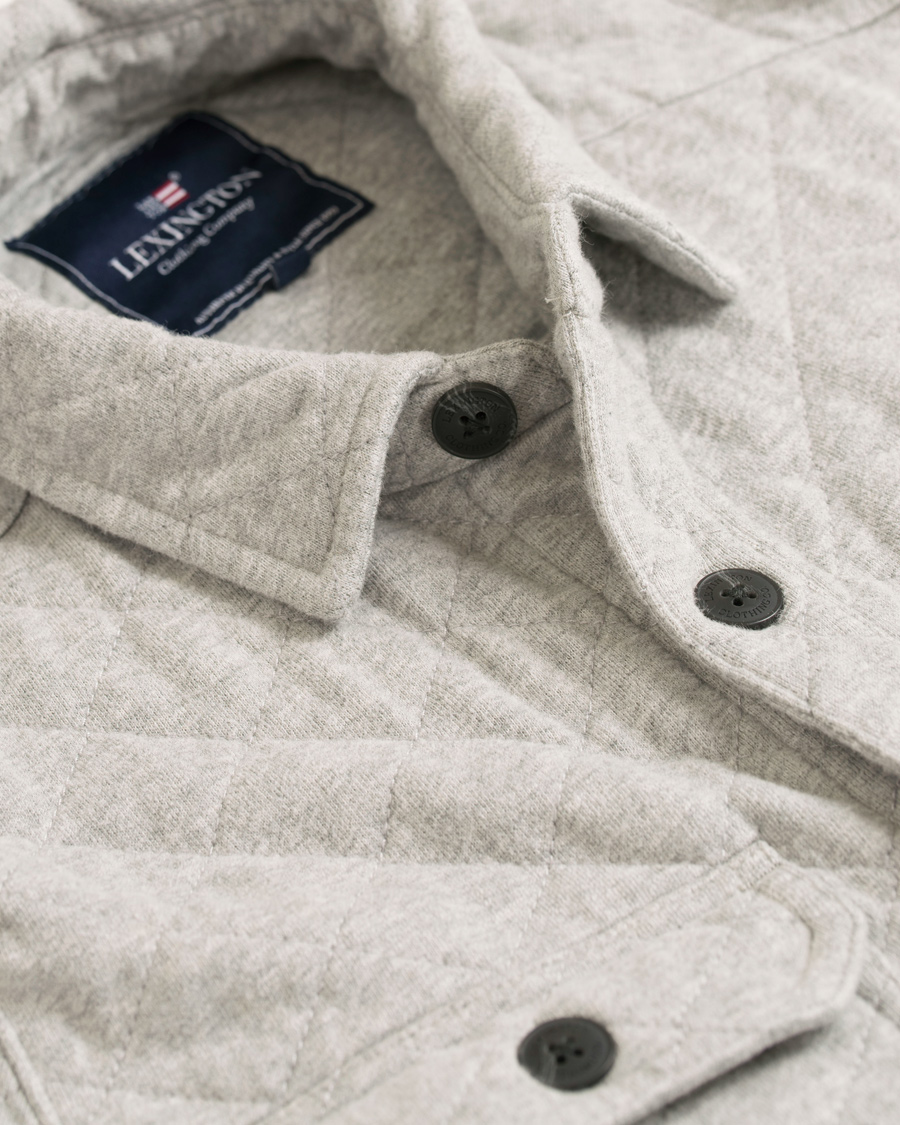 Uomini | Giacche | Lexington | Bruce Quilted Jersey Shirt Jacket Heather Grey Melange