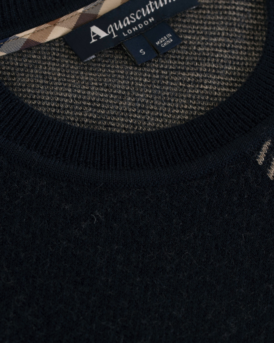 Uomini | Maglieria | Aquascutum | Clapton Large Check Knit Navy