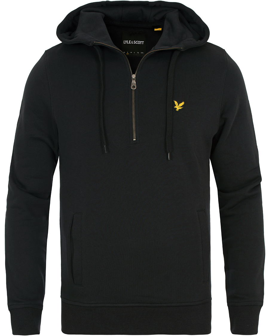 Uomini | Maglieria | Lyle & Scott | Half Zip Hoodie True Black