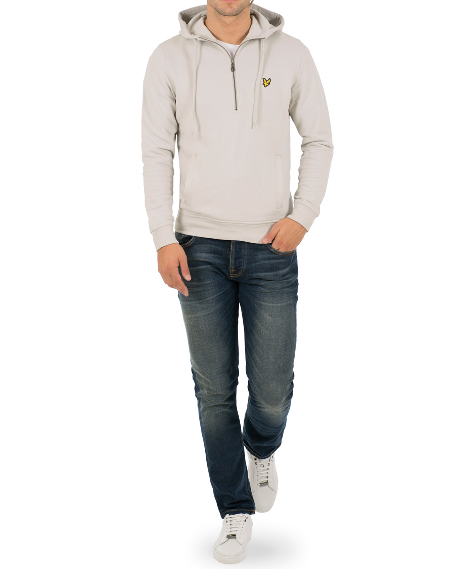Uomini | Maglieria | Lyle & Scott | Half Zip Hoodie Light Grey