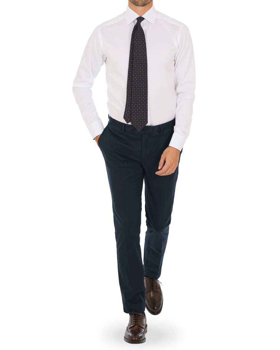 Uomini | Camicie | Eton | Super Sim Contrast Flower Shirt  White