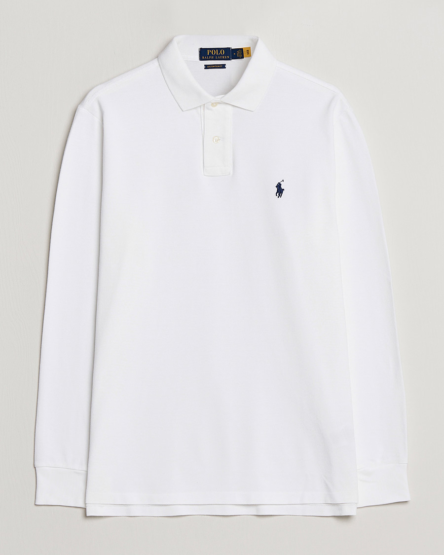 Uomini | Polo | Polo Ralph Lauren | Custom Slim Fit Long Sleeve Polo White