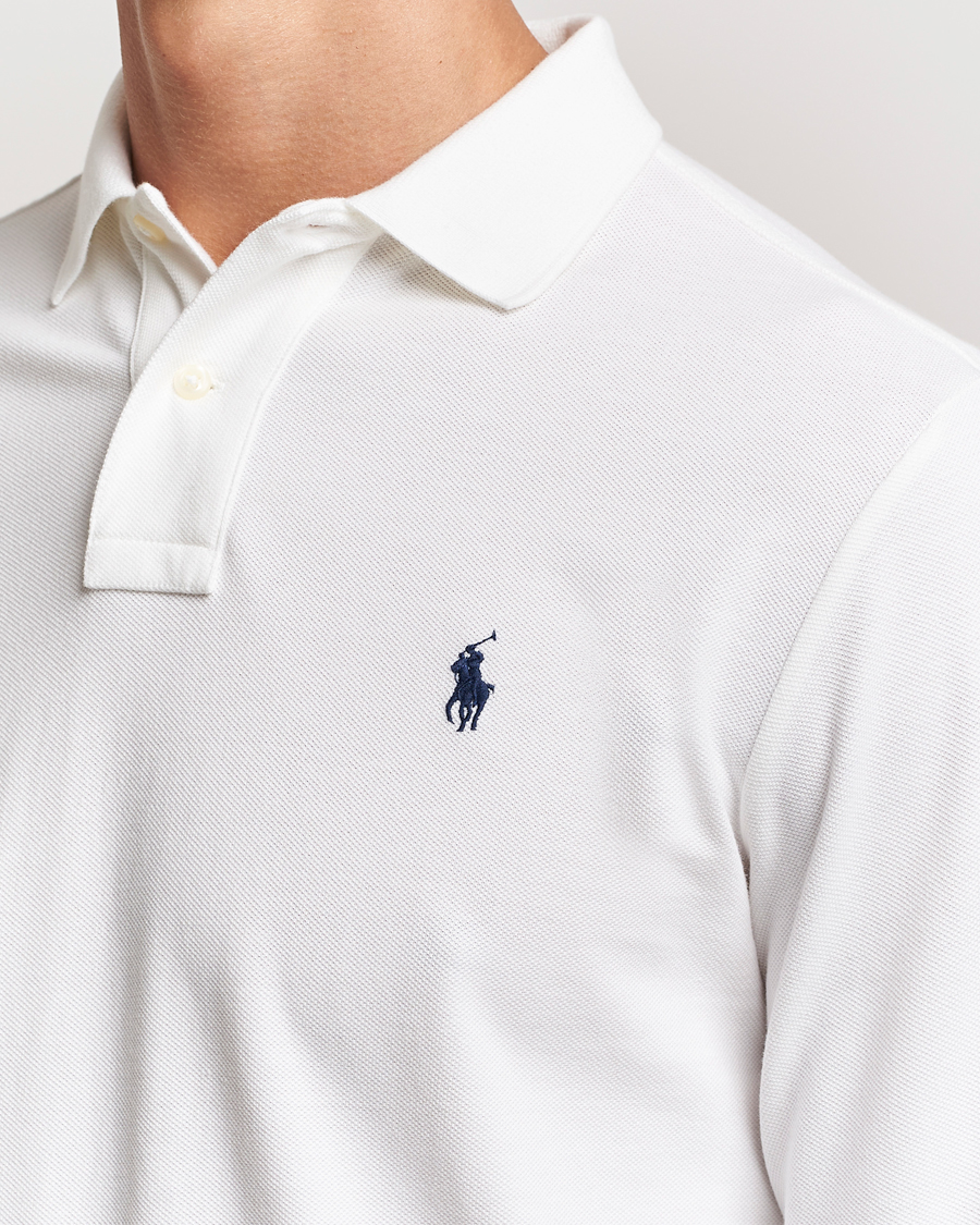 Uomini | Polo | Polo Ralph Lauren | Custom Slim Fit Long Sleeve Polo White