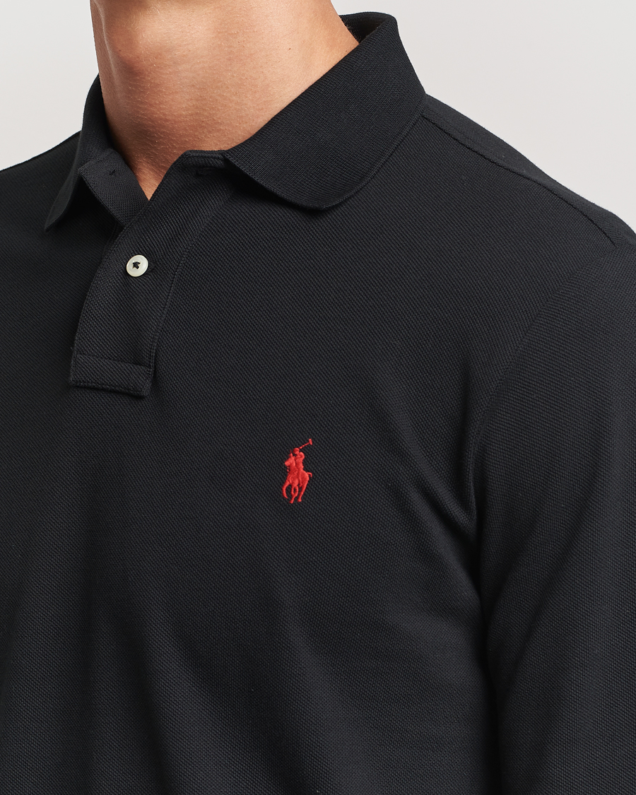 Uomini | Polo | Polo Ralph Lauren | Custom Slim Fit Long Sleeve Polo Polo Black