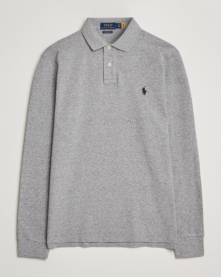 Uomini | Polo | Polo Ralph Lauren | Custom Slim Fit Long Sleeve Polo Canterbury Heather