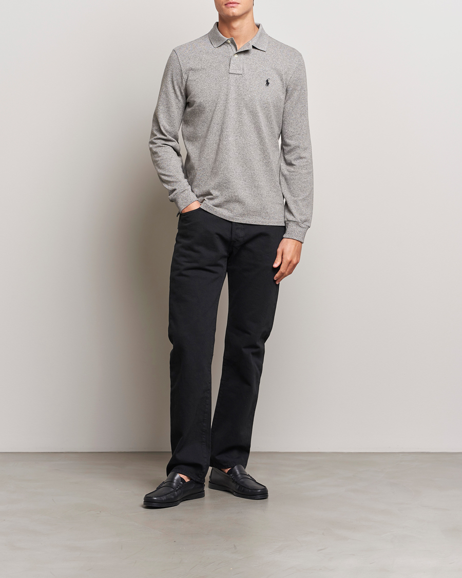 Uomini | Polo | Polo Ralph Lauren | Custom Slim Fit Long Sleeve Polo Canterbury Heather