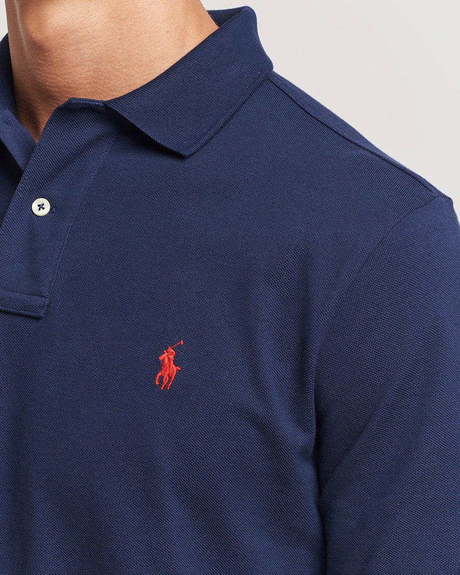Uomini | Polo | Polo Ralph Lauren | Custom Slim Fit Long Sleeve Polo Newport Navy