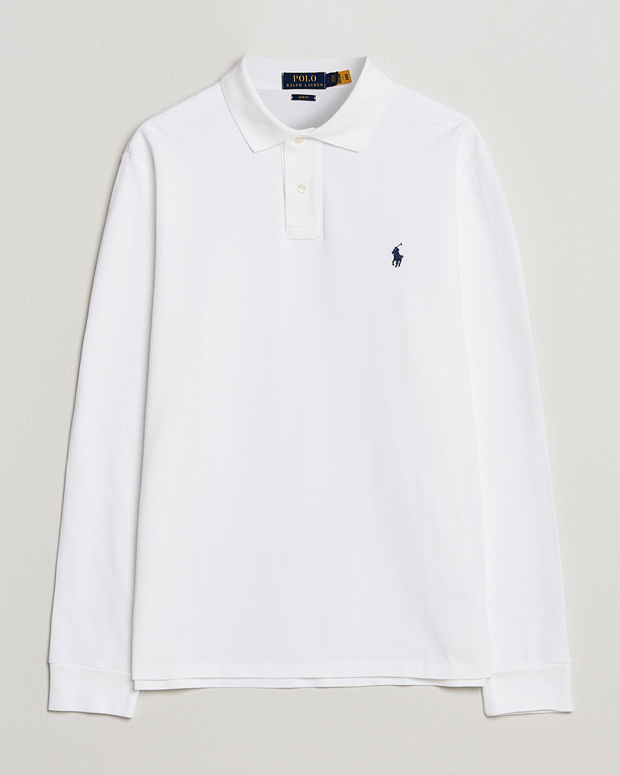 Uomini | Polo | Polo Ralph Lauren | Slim Fit Long Sleeve Polo White